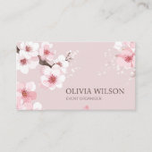ミニマエレガントリストの水色ピンクと白 名刺 (正面)