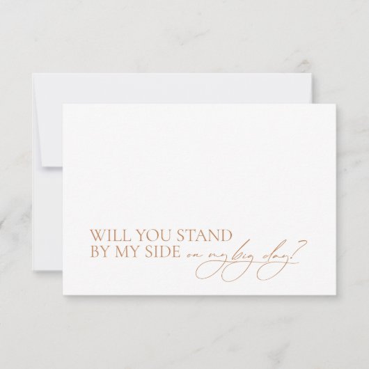 ミニマエレガントリストの白の花嫁メイド提案カード 招待状 (正面)