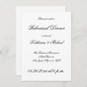 ミニマエレガントリストの白結婚のリハーサル 招待状 (正面/裏面)