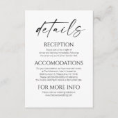 ミニマエレガントリストの白結婚黒の詳細 エンクロージャーカード (正面)