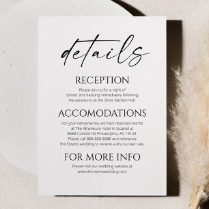 ミニマエレガントリストの白結婚黒の詳細 エンクロージャーカード