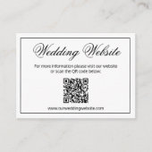 ミニマエレガントリストの白黒の結婚ウェブサイト エンクロージャーカード (正面)