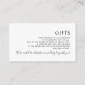 ミニマエレガントリストの白黒の結婚式の贈り物 エンクロージャーカード (正面)