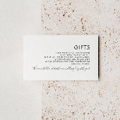 ミニマエレガントリストの白黒の結婚式の贈り物 エンクロージャーカード