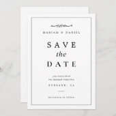 ミニマエレガントリストの白黒イスラム結婚教徒 セーブザデート (正面/裏面)