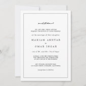 ミニマエレガントリストの白黒イスラム結婚教徒 招待状 (正面)