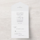 ミニマエレガントリストの白黒シンプルの結婚白黒 オールインワン招待状 (内側)