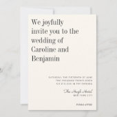 ミニマエレガントリストの白黒モダン結婚の設定 招待状 (正面)
