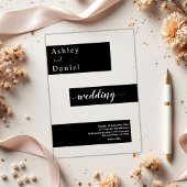ミニマエレガントリストの白黒モダン結婚の アクリル招待状