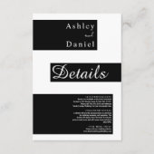 ミニマエレガントリストの白黒モダン結婚の エンクロージャーカード (正面)