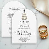 ミニマエレガントリストの白黒モダン結婚の 招待状