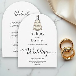 ミニマエレガントリストの白黒モダン結婚の 招待状