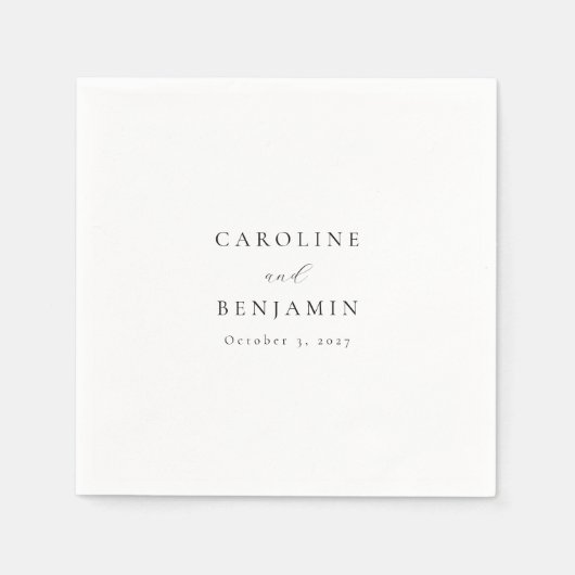 ミニマエレガントリストの白黒書結婚道 スタンダードカクテルナプキン (正面)