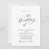 ミニマエレガントリストの結婚写真QRコード写真 招待状 (正面)