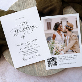 ミニマエレガントリストの結婚写真QRコード写真 招待状