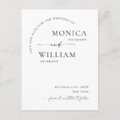 ミニマエレガントリストの結婚式の日付を保存 ポストカード (正面)