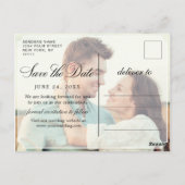 ミニマエレガントリストの結婚式の日付を保存PHOTO ポストカード (裏面)