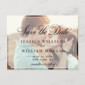 ミニマエレガントリストの結婚式の日付を保存PHOTO ポストカード (正面)