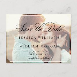 ミニマエレガントリストの結婚式の日付を保存PHOTO ポストカード