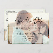 ミニマエレガントリストの結婚式の日付を保存PHOTO ポストカード (正面/裏面)