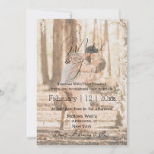 ミニマエレガントリストの結婚手書き文字アーチ 招待状 (正面)