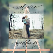 ミニマエレガントリストの結婚歓迎の曇り写真 アクリルサイン (ニュートラル)