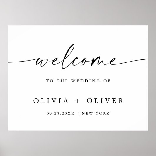 ミニマエレガントリストの結婚歓迎の書道 ポスター (正面)