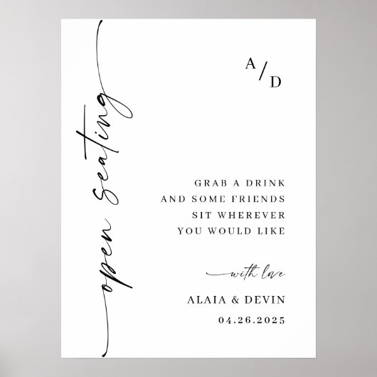 ミニマエレガントリストの結婚歓迎の書道 ポスター (正面)