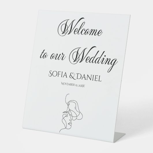 ミニマエレガントリストの結婚歓迎 台座サイン (正面)