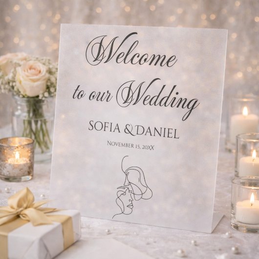 ミニマエレガントリストの結婚歓迎 台座サイン