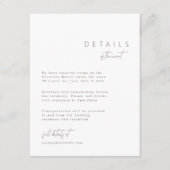 ミニマエレガントリストの結婚詳細エンクロージャカード エンクロージャーカード (正面)