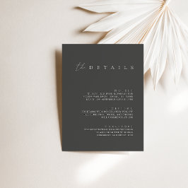 ミニマエレガントリストの結婚詳細エンクロージャカード 招待状