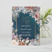 ミニマエレガントリストの緑のフローラ金ゴールド日付の保存 セーブザデート (スタンド正面)