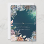 ミニマエレガントリストの緑のフローラ金ゴールド日付の保存 セーブザデート (裏面)