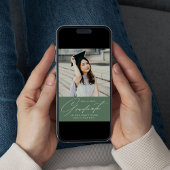 ミニマエレガントリストの緑の写真卒業 案内状