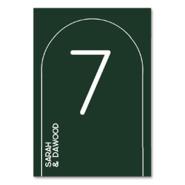 ミニマエレガントリストの緑の白ムスリム結婚ズ テーブルナンバー