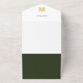 ミニマエレガントリストの緑/金ゴールド写真 オールインワン招待状 (外側)