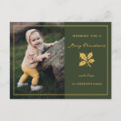 ミニマエレガントリストの緑/金ゴールド写真 シーズンポストカード (正面)