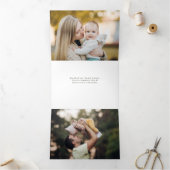 ミニマエレガントリストの緑/金ゴールド写真 三つ折りクリスマスカード (内部)