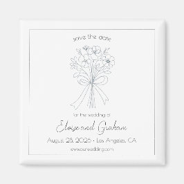 ミニマエレガントリストの花と弓の日付を保存 マグネット