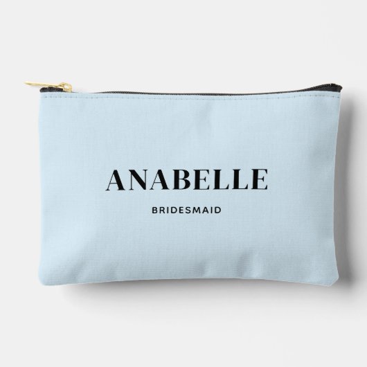 ミニマエレガントリストの花嫁ギフト |ソフトブルー アクセサリーポーチ (正面)