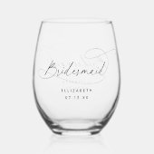 ミニマエレガントリストの花嫁 ステムなしワイングラス (正面)
