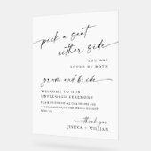 ミニマエレガントリストの詰め結婚ていない式 アクリルサイン (傾斜)