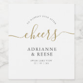 ミニマエレガントリストの金ゴールドとブ結婚ラック ワインラベル (シングルラベル)