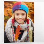 ミニマエレガントリストの金ゴールドラ描イ葉ンの2-Photo 三つ折りカード (内部最初)