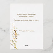 ミニマエレガントリストの金ゴールドラ描イ葉ンの2-Photo 箔シーズンカード (裏面)