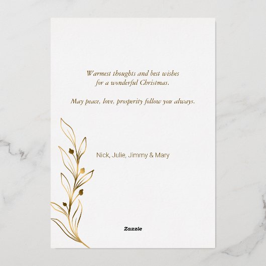 ミニマエレガントリストの金ゴールドラ描イ葉ンの2-Photo 箔シーズンカード (裏面)