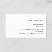 ミニマエレガントリストの金色の黒いハサミの髪 名刺 (裏面)