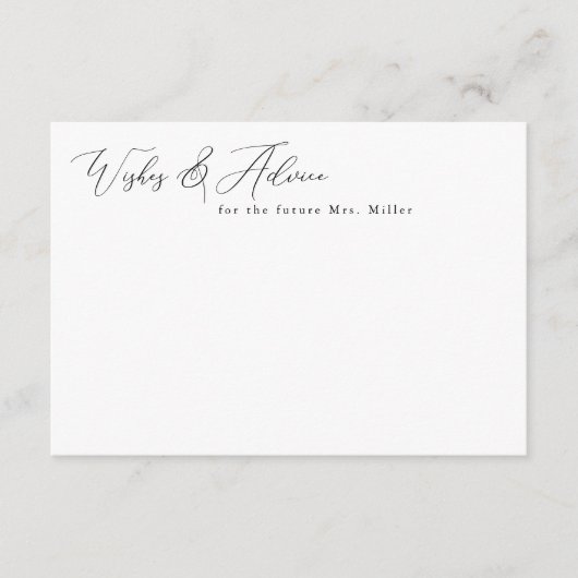 ミニマエレガントリストの願いとアドバイスカード エンクロージャーカード (正面)