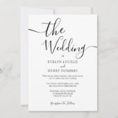 ミニマエレガントリストの黒い書結婚道 招待状 (正面)